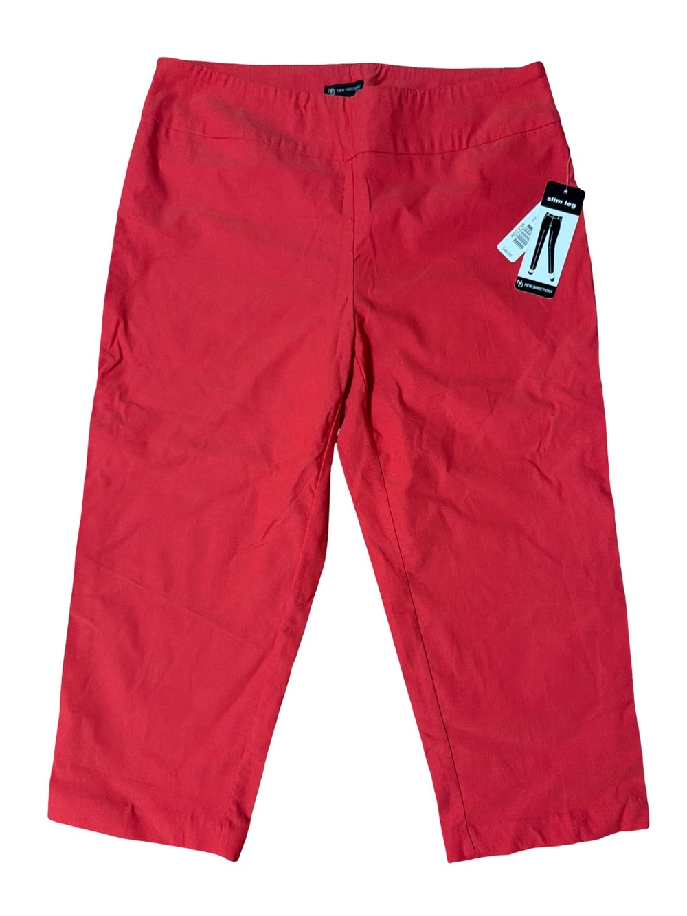 New Directions Coral Red Crop Capris